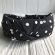 Обруч чалма тканевый в горох, 4 см, черный, шт.