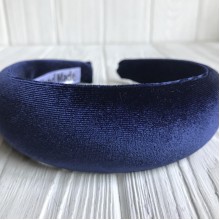 Обруч велюр, 4 см, темно-синій, шт.