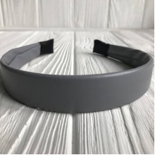 Обруч із екошкіри, 2,5 см, сірий, шт.