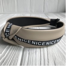 Обруч чалма з екошкіри (Nice вузька), 4 см, світло-бежевий, шт.