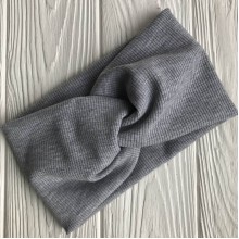 Пов'язка трикотаж рубчик, 11 см, сірий меланж, шт.