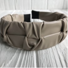 Обруч екошкіра жниварка, 4 см, кавовий, шт.