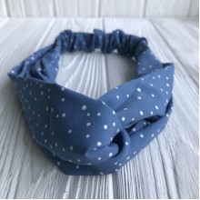 Пов'язка-плетіння в маленьку точку, 25 см, синьо-бірюзова, шт.