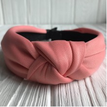 Обруч креп чалма однотонний, 4,5 см, лососевий, шт.