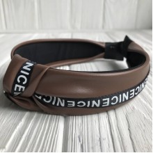 Обруч чалма з екошкіри (Nice вузька), 4 см, шоколадний, шт.