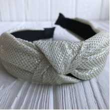 Обруч чалми блиск, 3 см, молочний, шт.