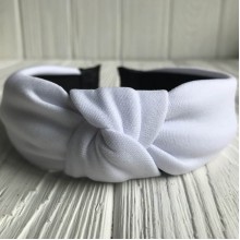 Обруч креп чалма однотонний, 4,5 см, білий, шт.