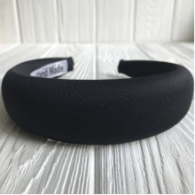 Обруч об'ємний кріп однотонний, 4 см, чорний, шт.