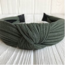 Обруч чалма мустанг трикотаж, 3 см, хакі, шт.