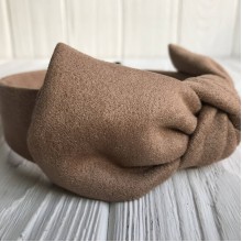 Обруч замшевий бант, 2,5 см, кавовий, шт.