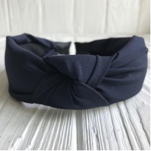 Обруч чалма тканинний однотонний, 4 см, сапфіровий, шт.