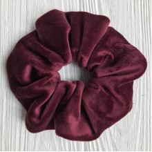 Скранч велюр, 12 см, бордовий, шт.