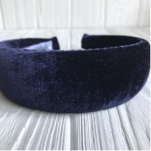 Обруч велюр, 4 см, сапфіровий, шт.