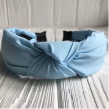 Обруч чалма тканинний однотонний, 4 см, світло-бірюзовий, шт.