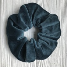 Скранч велюр, 12 см, смарагдовий, шт.