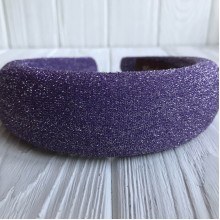 Обруч люрекс об'ємний, 4 см, фіолетовий, шт.