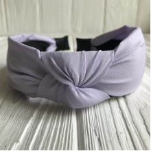 Обруч чалма тканинний однотонний, 4 см, світло-ліловий, шт.