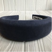 Замшевий обруч об'ємний, 4 см, сапфіровий, шт.