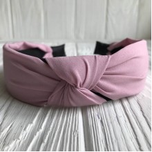 Обруч чалма тканинний однотонний, 4 см, пудровий, шт.