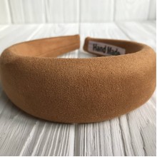 Обруч замшевий об'ємний, 4 см, гірчичний, шт.