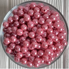 Перли 8 мм Vip, темно-рожевий, 1 шт. (пластик)