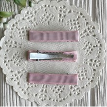 Крокодильчик металевий в репсовій стрічці, 5 см, світло-рожевий, шт.