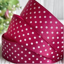 Атлас 2,5 см горох, темно-малиновий, метр