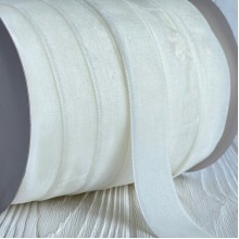 Стрічка велюр, 2,5 см, айворі, метр