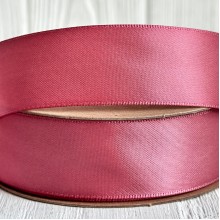 Атлас двосторонній (преміум), 2,5 см, коралово-пудровий, метр