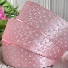 Атлас 2,5 см горох, світло-рожевий, метр