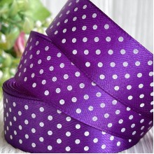 Атлас горох 2,5 см, темно-фіолетовий, метр