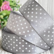 Атлас 2,5 см горох, сріблястий, метр