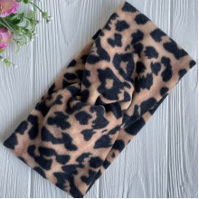 Повязка флісова леопард, 12х23 см, карамельно-чорна, шт.
