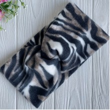 Повязка флісова зебра, 12х23 см, біло-кофейно-чорна, шт.