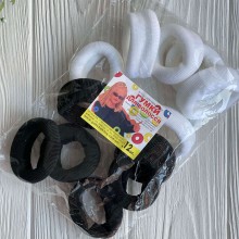 Резинка Калуш велюрчик, 5 см, біло-чорні, упаковка 12 шт.