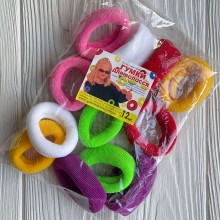 Резинка Калуш велюрчик, 5 см, рожево-салатово-фіолетові, упаковка 12 шт.