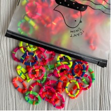 Резинка в гаманці в рубчик, 2,5 см, яскравий мікс, упаковка 100 шт.