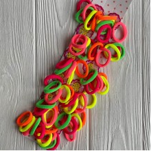 Резинки у связках, 2,7 см, салатово-рожеві, упаковка 12 связок