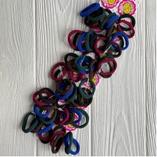 Резинки у связках, 2,7 см, бордово-сині, упаковка 12 связок