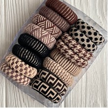 Резинка в коробці (візерунки), 4,5 см, коричневі тони, упаковка 16 шт.