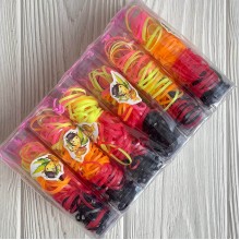 Резинки силіконові в колбі, 2,2 см, чорно-червоно-помаранчеві, упаковка 12 шт.