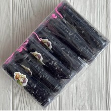 Резинки силіконові в колбі, 2,2 см, чорні, упаковка 12 шт.