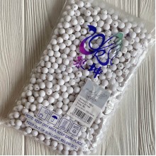 Бусина матова "Зефірка", 8 мм, біла, шт.