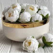 Бутон піона, 4 см, білий, шт.