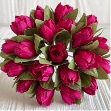 Пролісок, 2 см, темно-малиновий, пучок з 20 квіточок