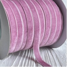 Стрічка велюр, 1 см, баклажановий, метр