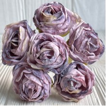 Вінтажна троянда, 3,5 см, лілово-рожева, пучок з 6 квіточок