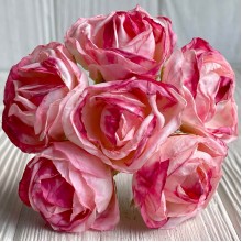 Вінтажна троянда, 3,5 см, рожево-малинова, пучок з 6 квіточок