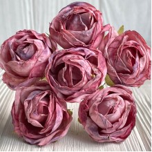 Вінтажна троянда, 3,5 см, рожево-пудрова, пучок з 6 квіточок