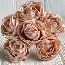 Вінтажна троянда, 3,5 см, бежева, пучок з 6 квіточок